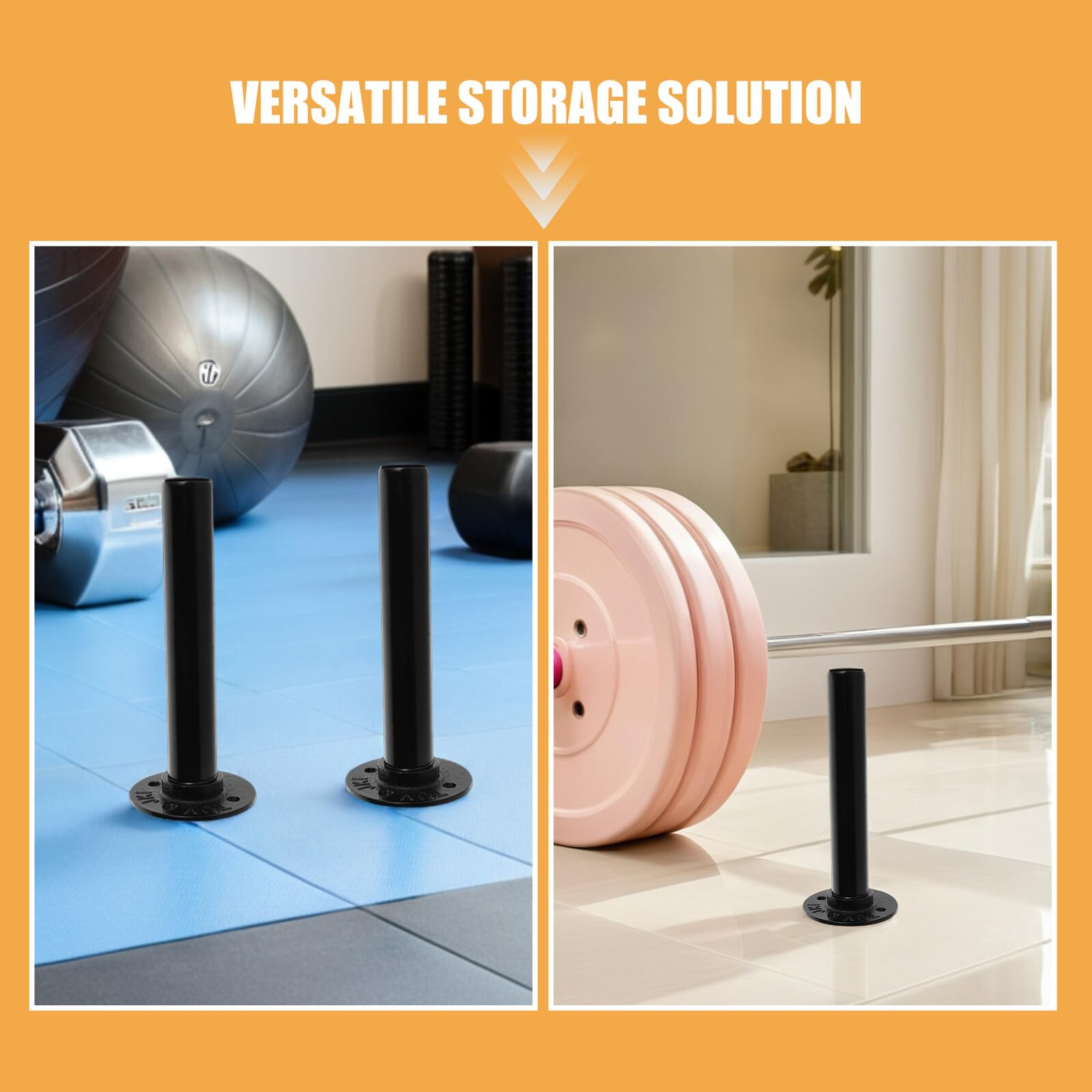 SOIMISS Soporte de Pared para Discos de Pesas de Hierro Capacidad para 4 Placas Estante de Almacenamiento Compacto para Gimnasio en Casa y Comercial Accesorio Gym para Organización y