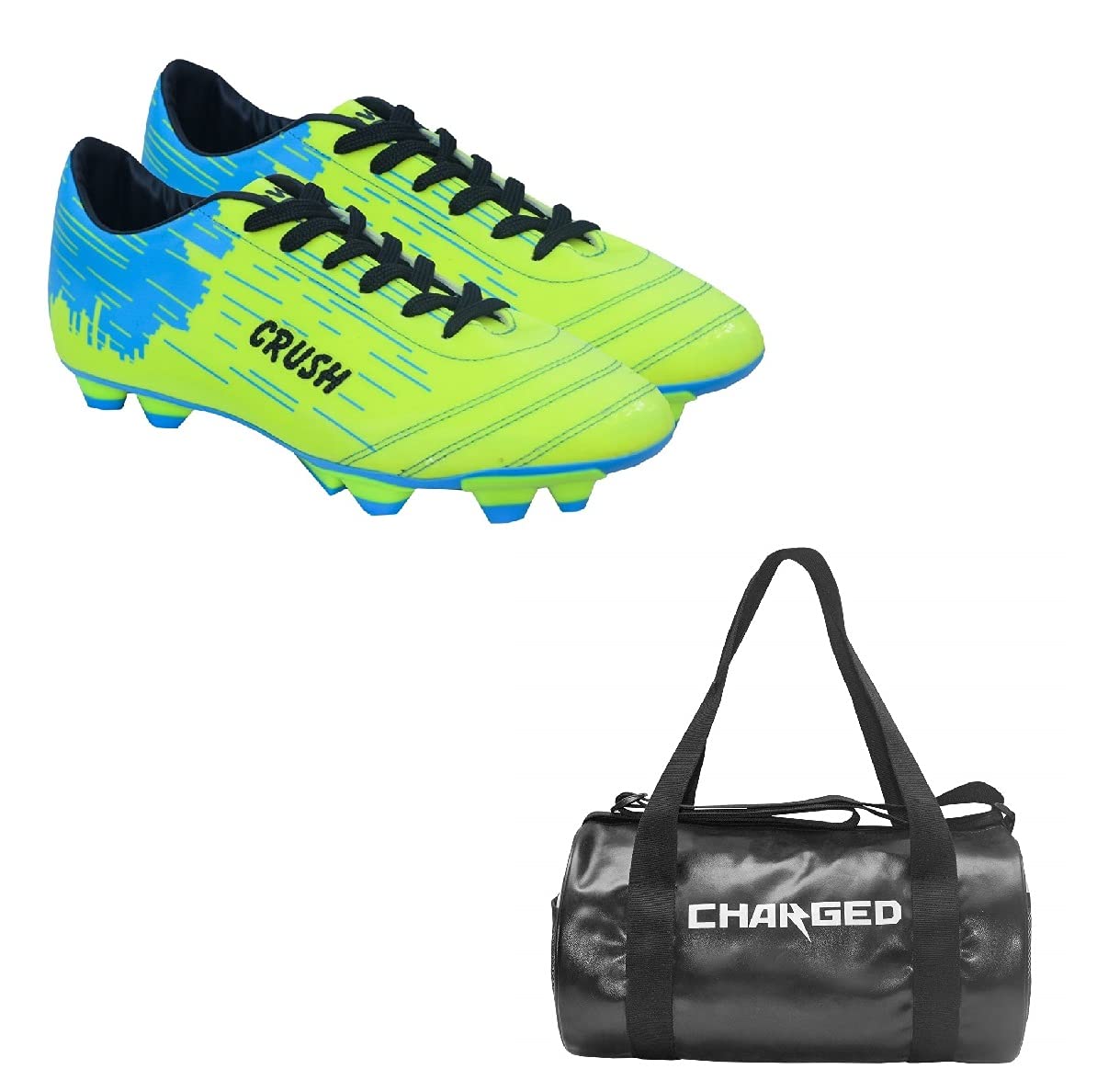 Sports Bag Adena Black With Gowin Football Shoe Crush Green Cyan Size-8