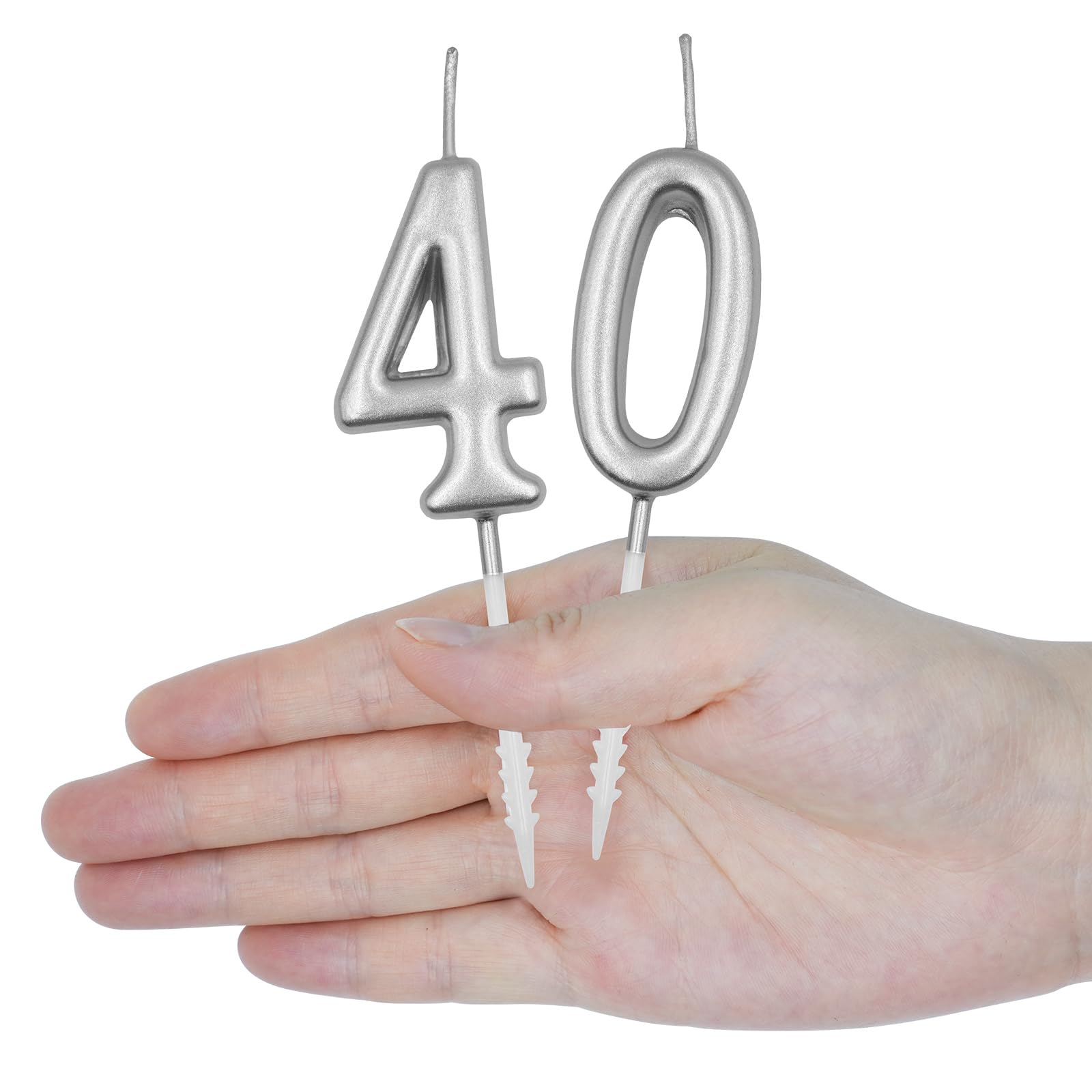 Amazon.co.jp: 60歳の誕生日キャンドル、シルバーナンバー60のケーキ用