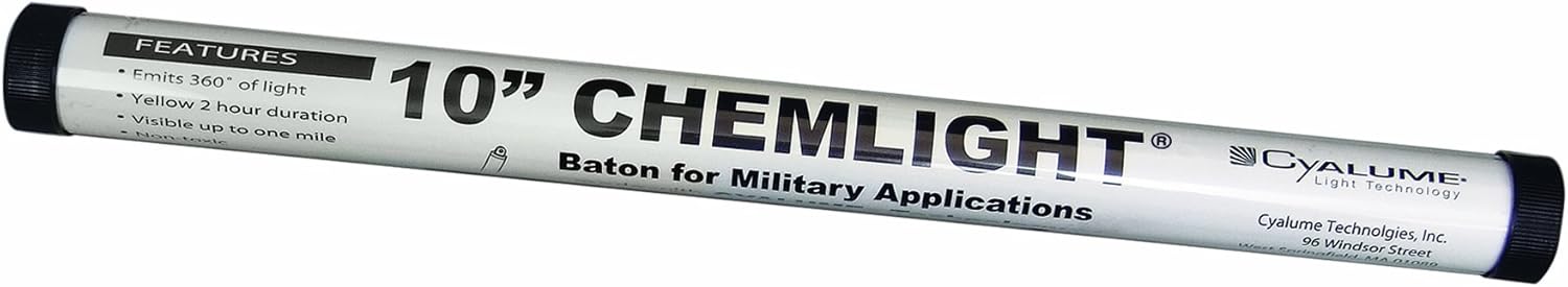 Cyalume 9-71260PF Light Baton, 10" Length, Yellow (Pack of 6): Chemical Light Sticks: Industrial & Scientific