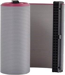 Ruilogod 2.54mm Pitch 40-Pin IDC F/F Jumper Wire Flat Cable Line Connector 66cm Gray Black Fuchsia