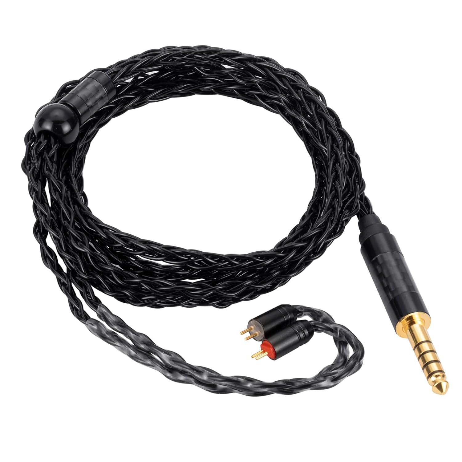 UNCLE LIGHT 4.4mm to 2Pin (0.78mm) IEM Cable, 8-Core OCC Silver-Plated HiFi Earbud Cable, for Ultra-Soft Earphone and in Ear Monitor, 1.3m Black