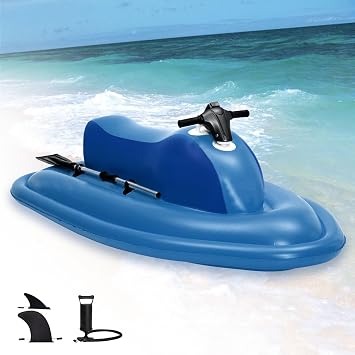 2-Person Inflatable Boat for Adults, Blue Portable Water Recreation Boat with Dual-Fin Steering, 485 lb Capacity, Comfortable Double Seat for Pool, Lake, Beach & Summer Outings, no Thruster