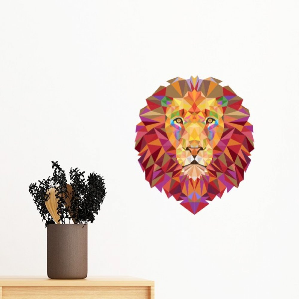 Autocollant lion coloré DIYthinker pour sticker mural de chambre 30cm