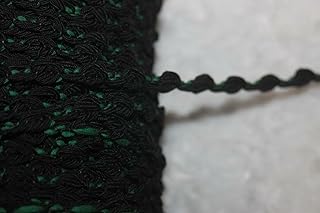 10 Yards Black Mint Green Rosebud Roses Non Stretch Trim 3/8