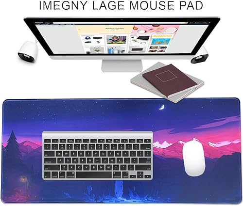 Miniatura 6 de Alfombrilla de mouse grande para juegos, alfombrilla de escritorio XXL extendida y alfombrilla de teclado de goma antideslizante con bordes cosidos