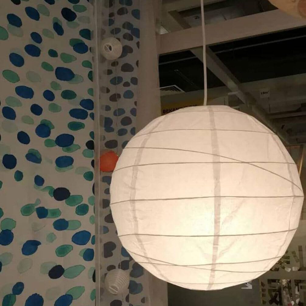 SHERCHPRY Lantern Shade Paper Pendant Light Paper Lantern Light Fixture Lamp Shade Ornament Large Paper Lantern Round Paper Lantern Lampshade 3d Wrought Iron White Hanging Lamp Floor Lamp