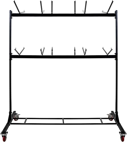 AdirOffice Carrito plegable para silla de dos niveles, asientos plegables colgantes con ruedas, camión de carrocería de acero con ruedas giratorias