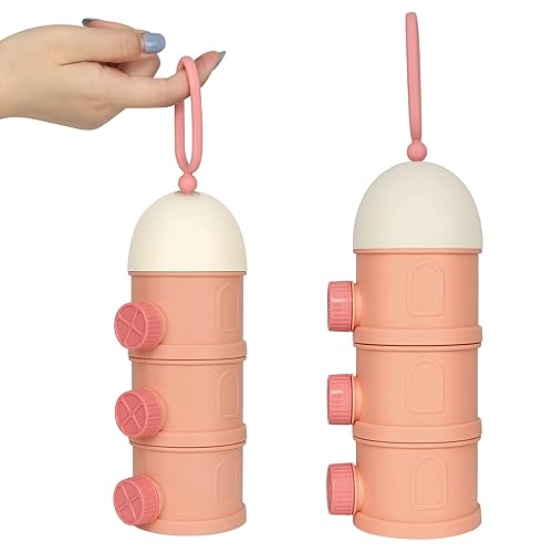 Miniatura 5 de Accmor Dispensador de fórmula para bebés sobre la marcha, 3 capas apilables, antiderrames, para almacenamiento de aperitivos, leche en polvo,