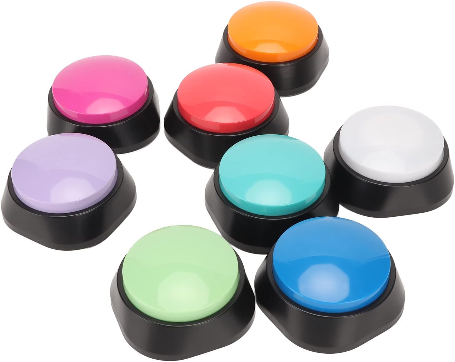 Dog Training Clickers, Recordable Dog Talking , for Pet Dog Cats Communication Training Buzzer, 30 Second Voice Record and Playback, Interactive Toy Games, 8PCS