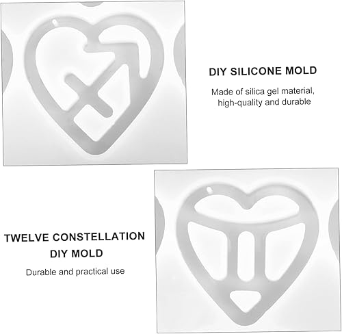 Miniatura 7 de VILLCASE Molde de silicona de amor para constelaciones, molde de silicona para colgante del zodiaco, dije de corazón, constelación, resina, molde de