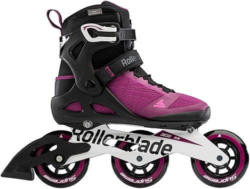 Miniatura 3 de Rollerblade Macroblade 100 3WD Patines en línea para mujer, color violeta y negro, patines en línea de rendimiento