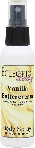 Spray corporal de crema de mantequilla de vainilla, 2 onzas, niebla corporal para mujeres con fragancia limpia, ligera y suave, perfume de larga