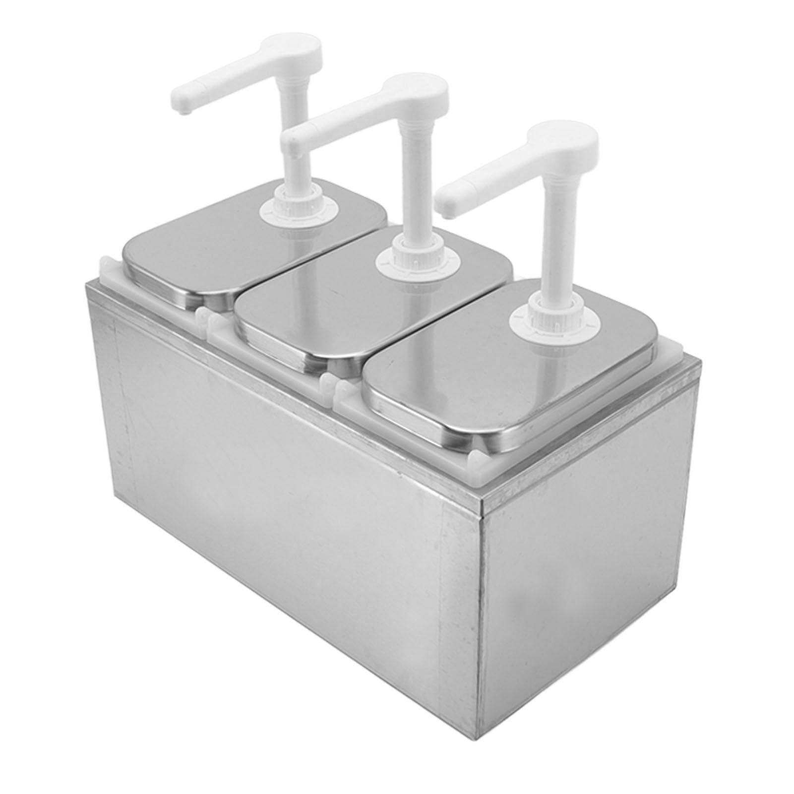 Pompa Dozująca Sos Stacja Pompy do Przypraw 35 Ml, Pompa Dozująca Sos Stacja Pompy do Przypraw ze Stali Nierdzewnej do Sosu Przyprawowego z Dżemem Sałatkowym (Potrójna pompa 2L)