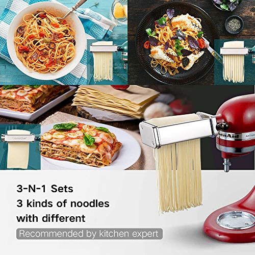 Spaghetti Pasta Cutter Attachment For Kitchenaid Stand Mixer, Stainless Steel Pasta Maker Machine Accessories #TOP3