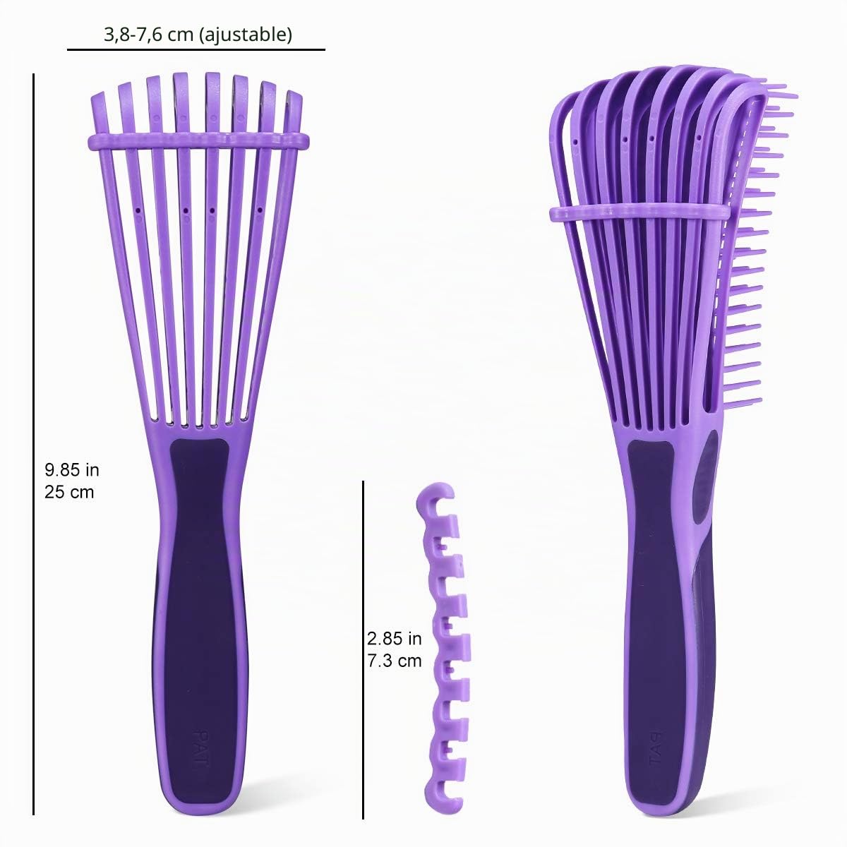 BESTOOL - Cepillo desenredante para cabello negro natural, textura afro 3/4abc, cepillo de cabello rizado más rápido y fácil, desenreda el cabello húmedo o seco sin dolor (morado)