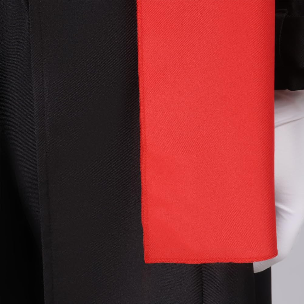 BSD Mori Ogai kostium cosplay Dazai Osamu, strój cosplay, czarny, mundur lekarza, detektywa, spodnie, pełny zestaw, z czerwonym szalikiem, anime, cosplay, strój na Halloween, karnawał