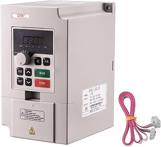 QNK 1.5KW 2HP AC 220V 7A VFD Converter Single to 3 Phase Inverter Variable Frequency Drive CNC Spindle Motor Speed Controller White