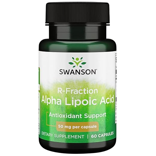 Swanson Regular Strength R-Fraction Alpha Lipoic Acid 50 Milligrams 60 Capsules
