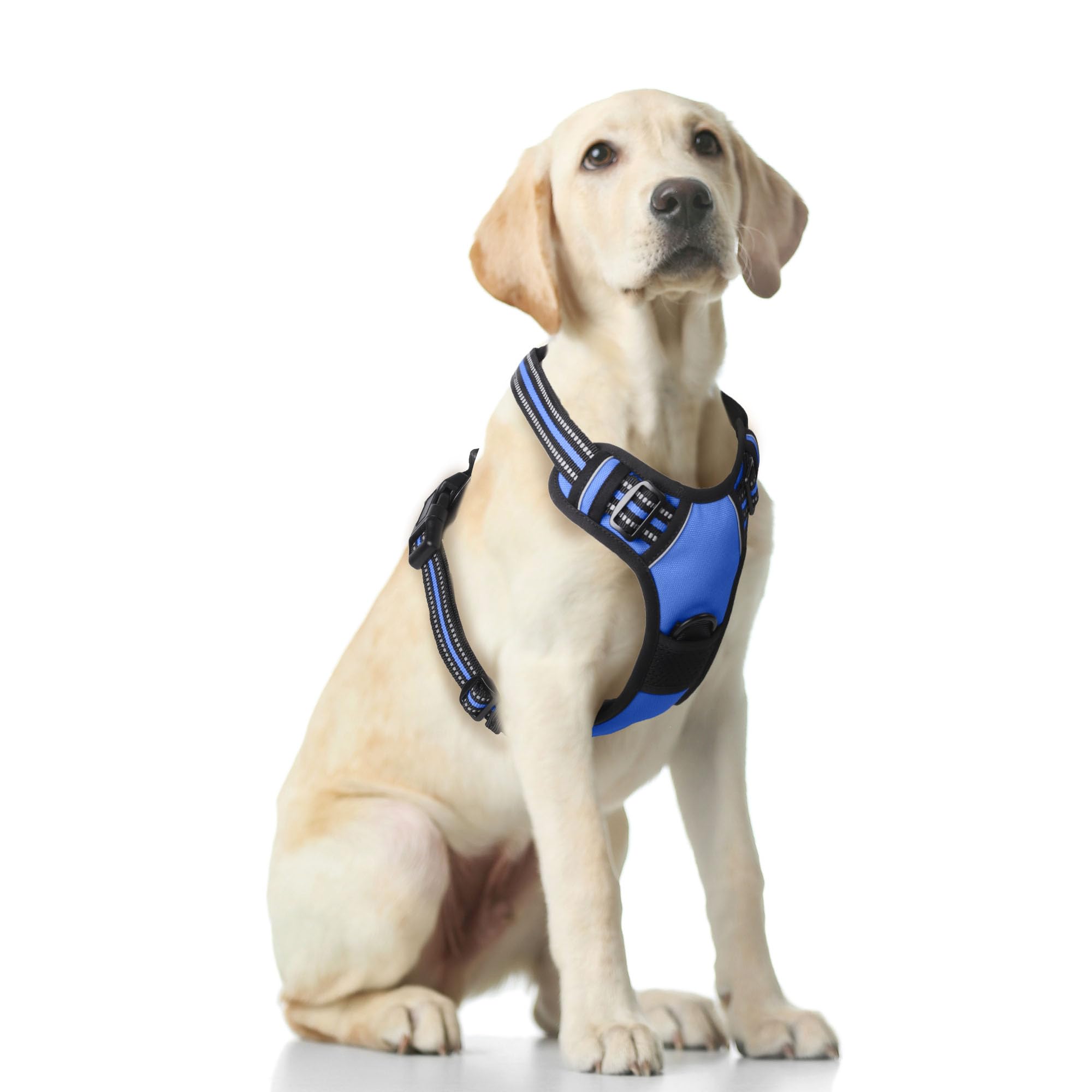 Funfox Dog Harness Large Dog, 2 Clips No Pull Vest Harness Handle Control