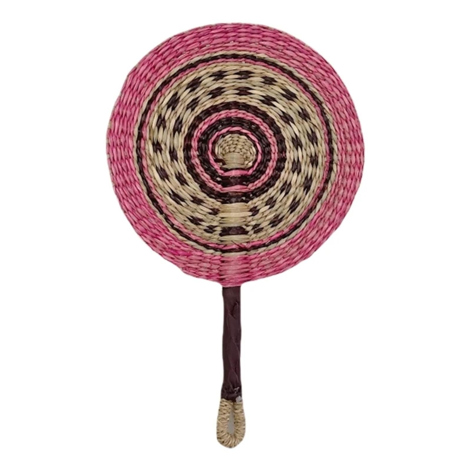 WJLYDM Woven Straw Fan Summer Cooling Grass Handwoven Handmade Hanging Decorations For Bedroom Wedding(Color05)