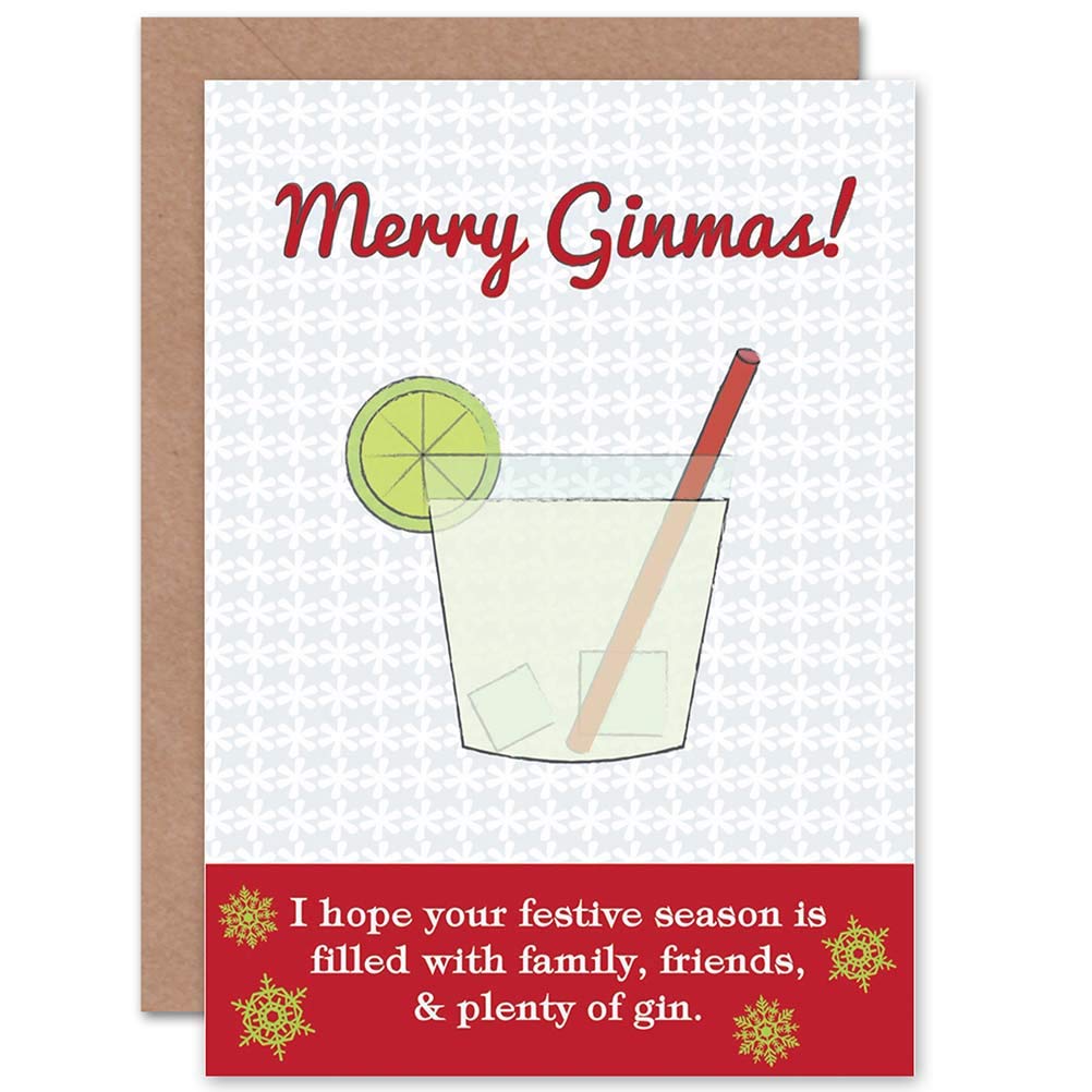 Artery8 - Greeting Card - Funny Pun - Merry Gin - White
