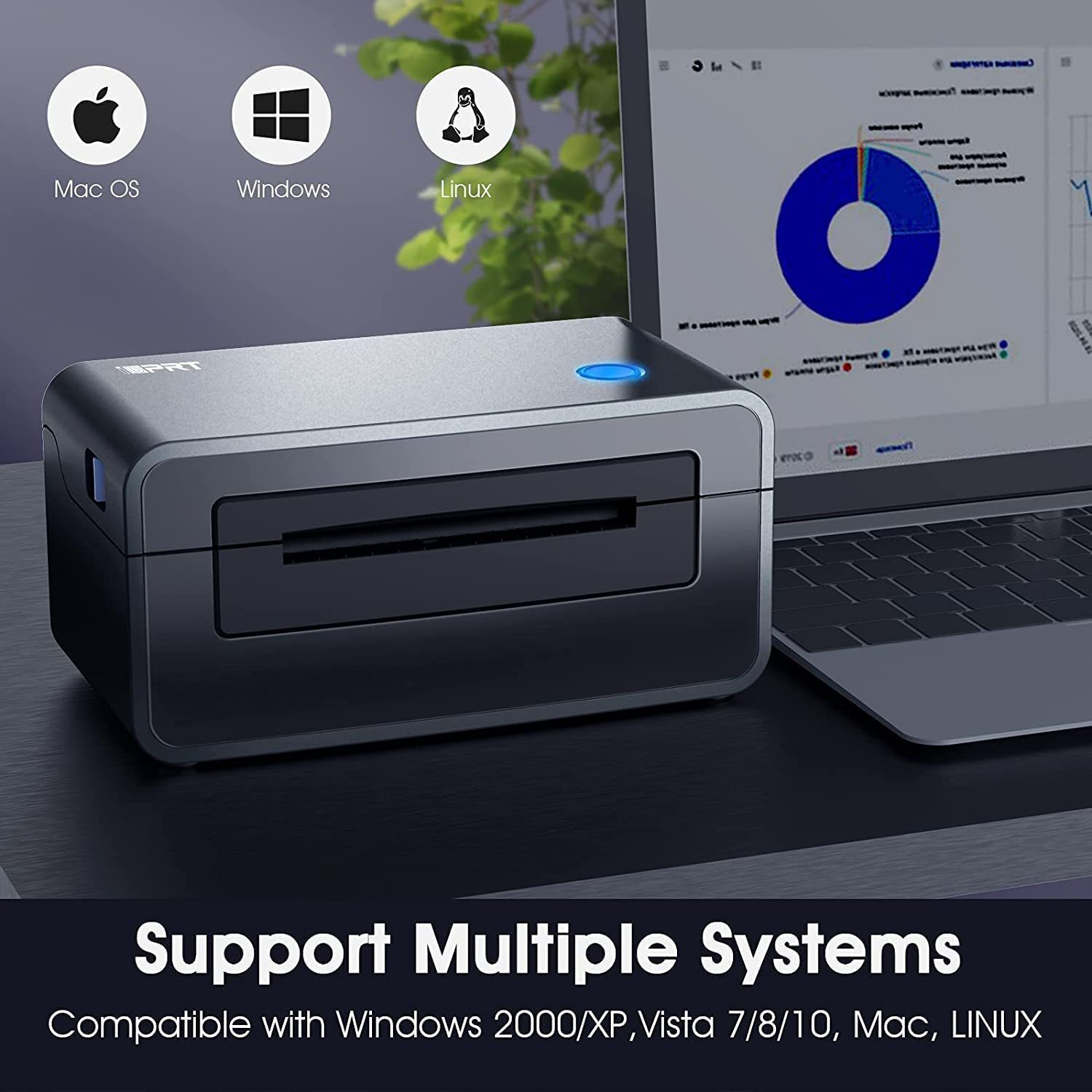 iDPRT Shipping Label Printer - Thermal Printer Compatible with Windows & Mac, 150mm/s High-Speed Thermal Printer,Set for Shopify, Ebay, Amazon, etc