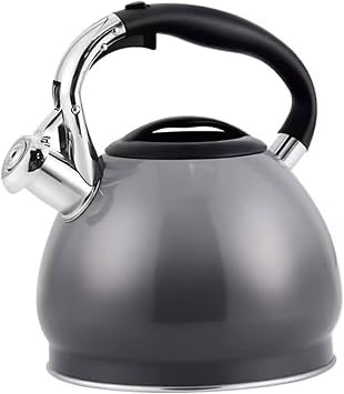 Whistling Tea Kettle 304 Stainless Steel Stovetop Tea Pot Water Kettle Boiler Teapot Tea Kettle for Indoor Outdoor,3L Large Capacity Water Heating Pot,Anti-Scald Handle