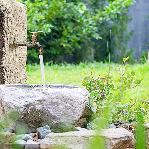 Vintage Wasserhahn Garten Drache Geschnitzt: Nizirioo Vintage Wasserhahn Langer, 1/2 Zoll Kaltwasser Waschtischarmatur Wasserhahn Wandmontage Waschmaschine, für Badezimmer Garten Küche