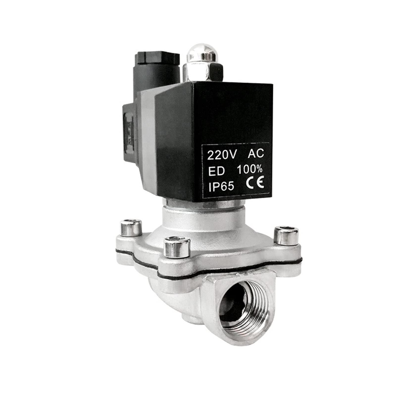 Válvula solenoide, Válvula Solenoide de agua de acero inoxidable de 3/4 "12v 24v 220 110 bobina DIN de rosca NPT normalmente cerrada DN20(BSP_110)