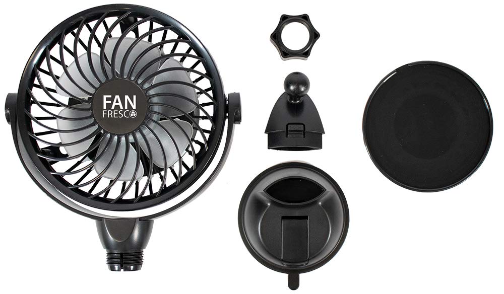 CORA Ventilateur Rechargeable 4 Vitesses avec Ventouse