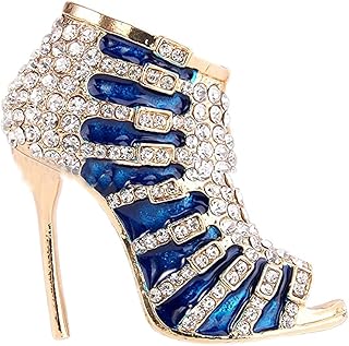 Spilla a forma di scarpa da donna elegante con tacco alto, in lega di strass, strass, per matrimonio, abito da sposa