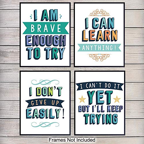 Reading and Learning Motivational Art Prints, Wall Art Posters - Unique Home Decor
