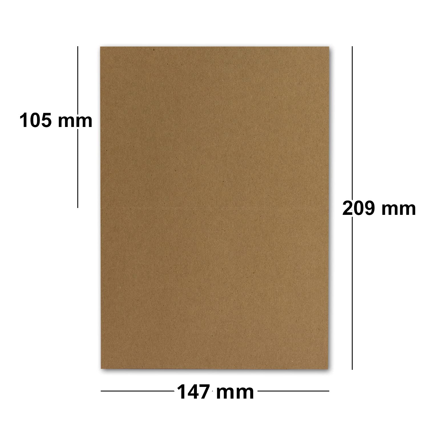 NEUSER PAPIER Vintage Kraftpapier-Karten Set mit Brief-Umschläge & Einlege-Blätter - 150 Sets - Blanko Recycling-Karten Natur-Braun - DIN A6 / C6