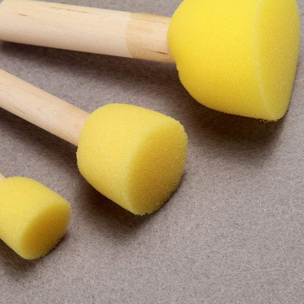 5pcs Sponge Foam Brush Set Wooden Handle Stamp Painting Tool for Beginners Art Supplies Painting Brushes for Acrylic Paint Set