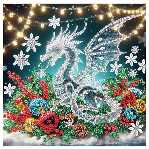 Image of Tontut Diamond Painting Kit for Adult Beginners, Dragons on Flowers 5D Special Diamonds DIY Crystal Rhinestone Crafts for Home Wall Decoration