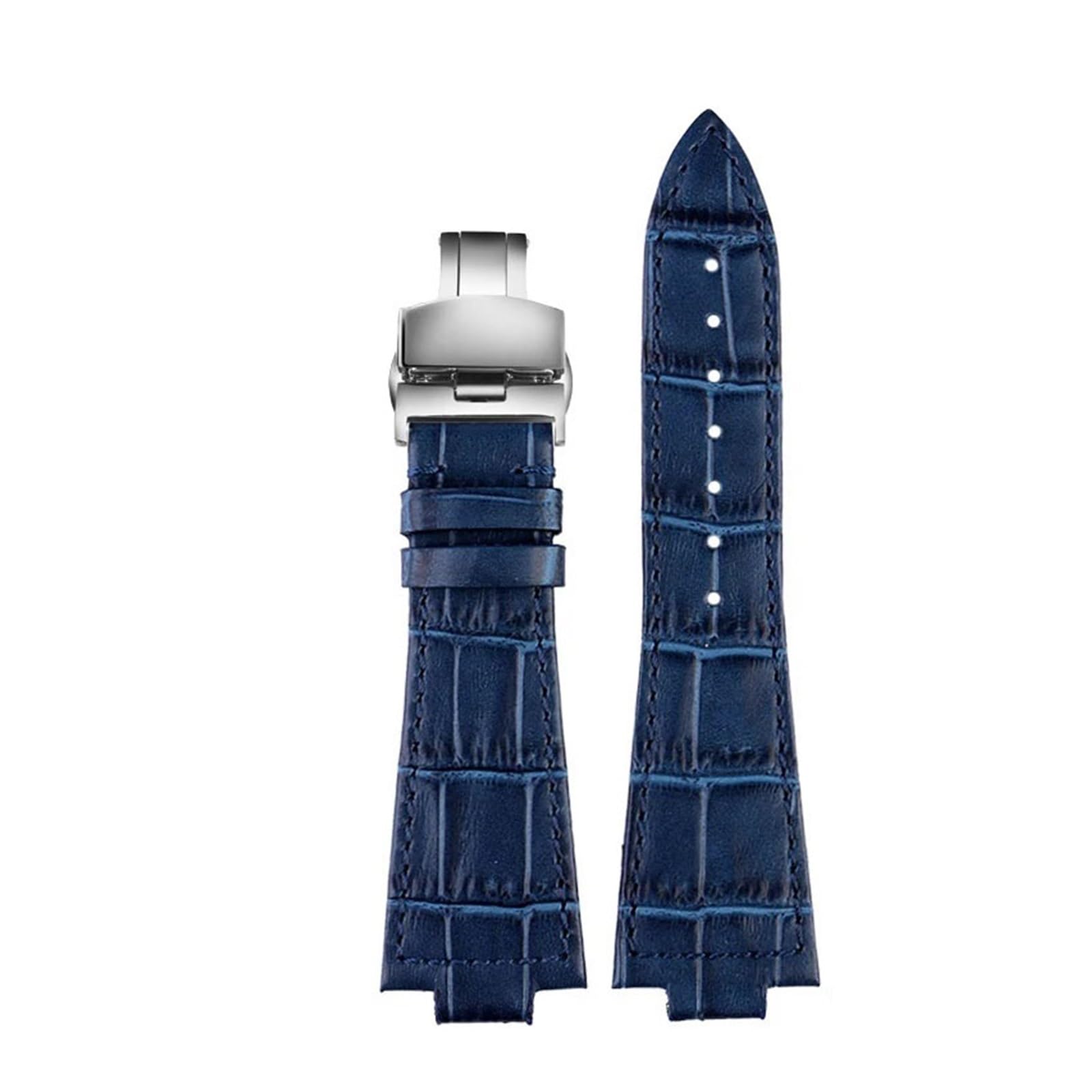 GNUFOPI Leather Strap Compatible With Tissot PRX Strap 1853 T-CLASS PRX Stainless Steel Strap T137.407 Watchband Bracelet Belt(17-Blue)