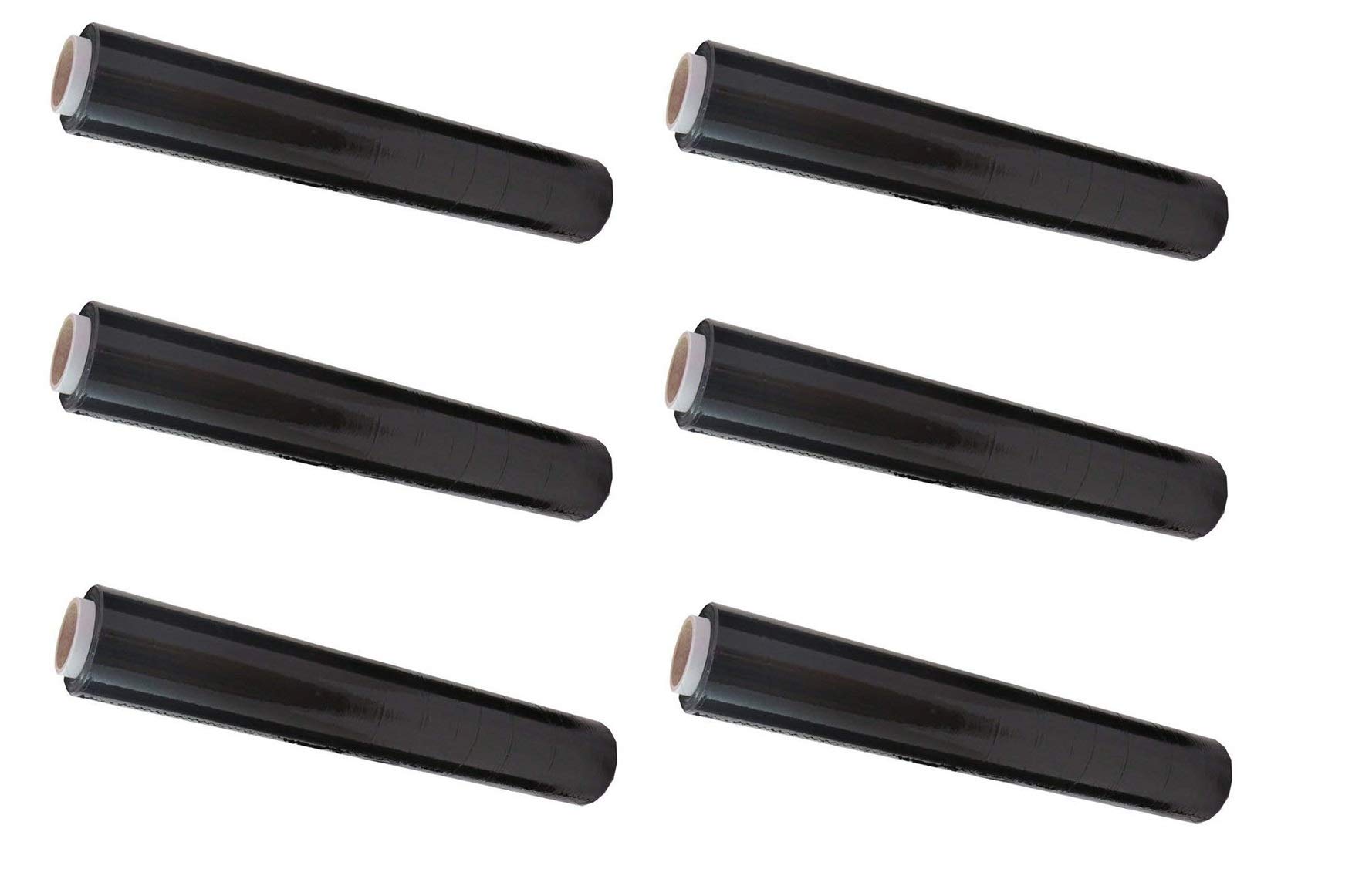 TEMPO DI SALDI 6 x Película extensible manual, 1 rollo de película negra de 1,8 kg, altura 50 cm