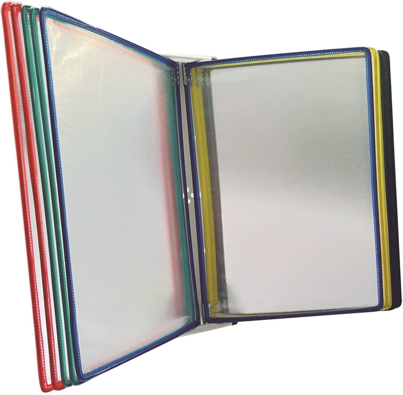 noxozoqm Desktop/Wall Reference With 10 Panels Easy-Load Pockets,Flip File Rack, For Display A4 Documents.(Color:C)