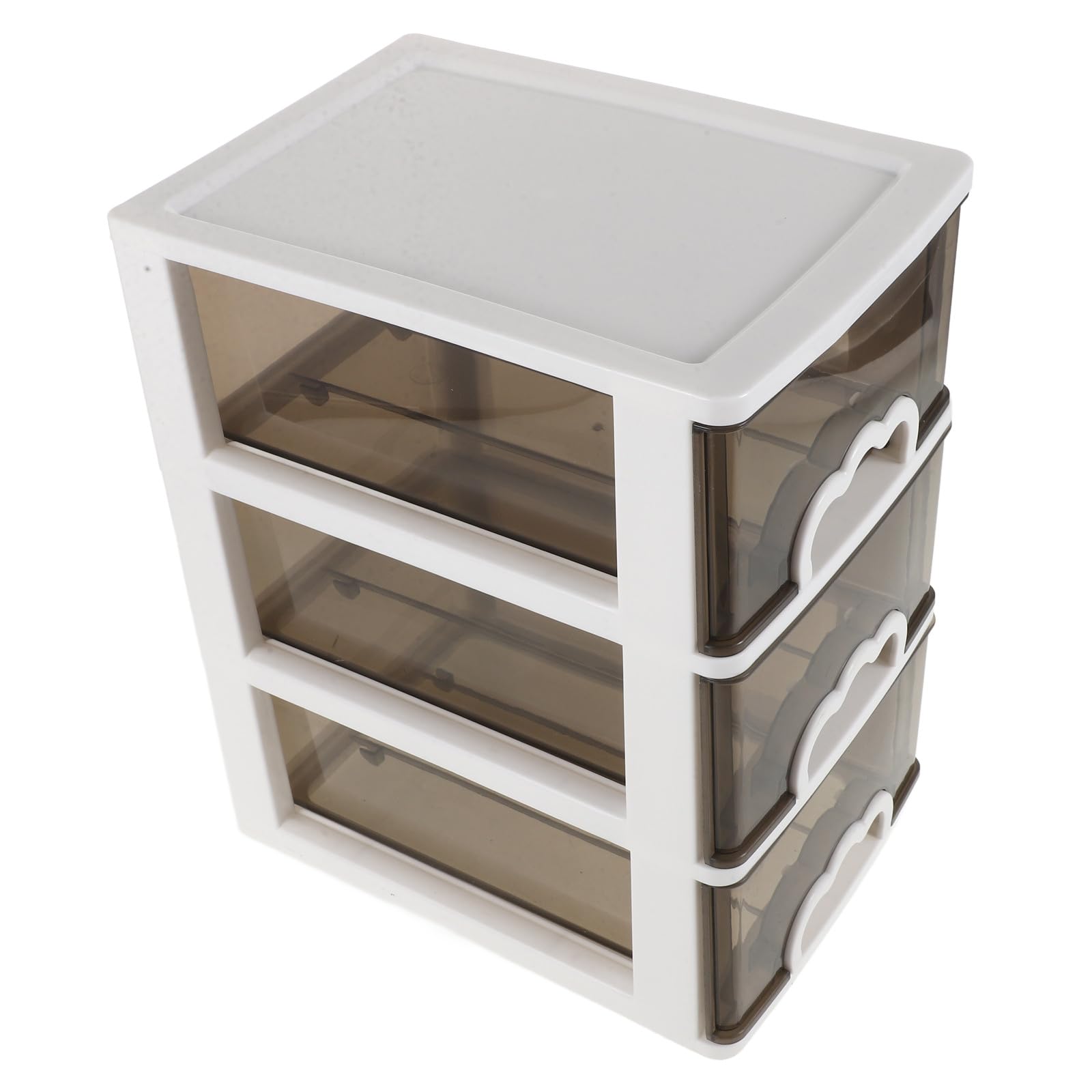 NUOBESTY Organizzatore Cosmetici Compatto Cassettiera in Plastica Trasparente, Design Portatile e Meccanismo Scorrevole, per Scrivanie e Piccoli Spazi