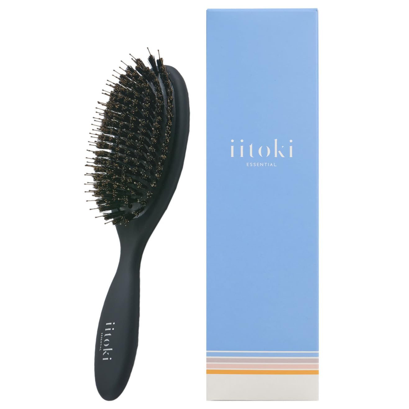 iitoki Essential Haarbürste, Schweinehaarkissenbürste Damen Kopfhautmassage Glänzendes Glänzendes Haar Haarpflege Glatt Made in Japan Kamm Essential