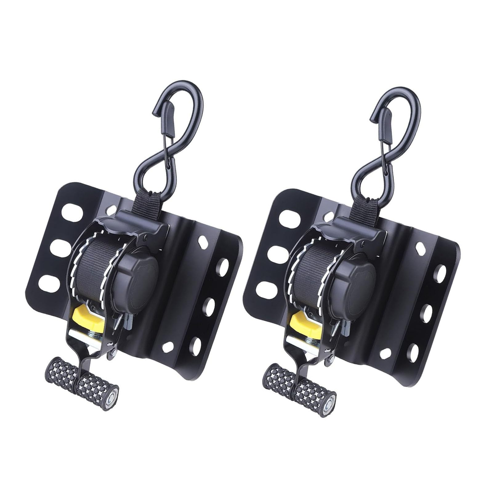 Ratchet Tie Down Kit, 2 szt. Zaciskane Pasy Transportowe z Klipsami, Automatyczny Zestaw Napinaczy do Ładunków dla Samochodu, Motocykla, Przeprowadzek