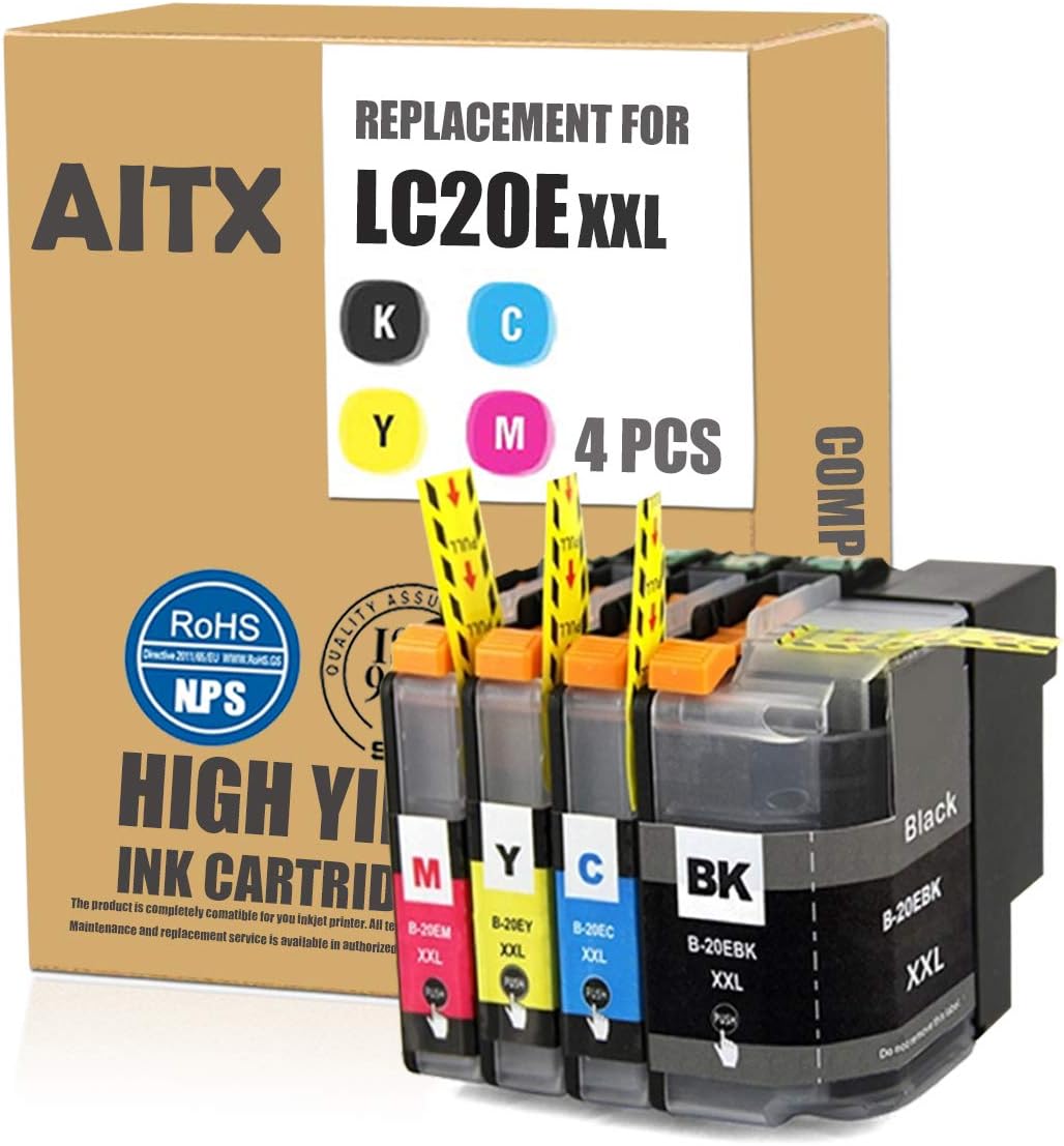 AITX LC20E XXL Compatible Ink Cartridges for Brother MFCJ775DW MFCJ5920DW MFC