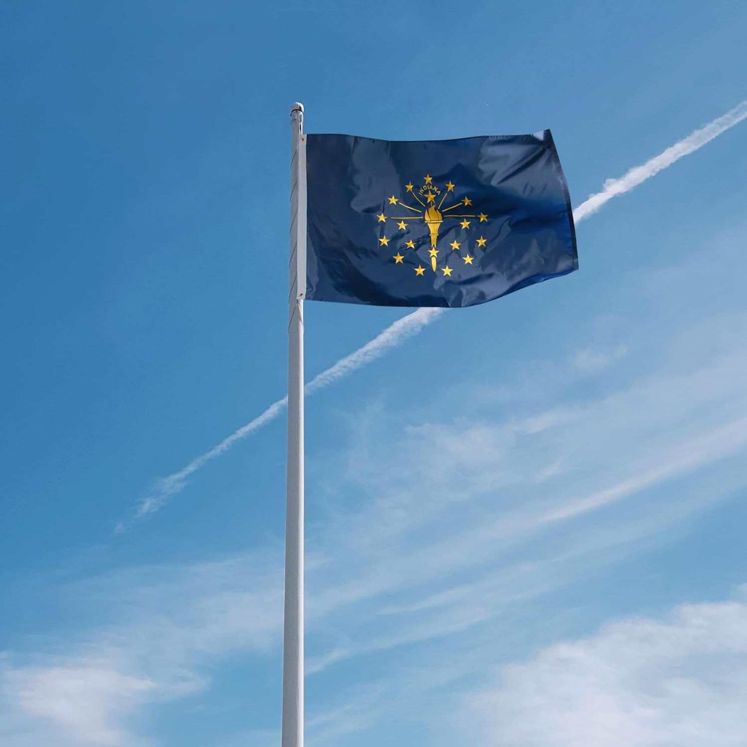 Anley EverStrong Series Embroidered Indiana State Flag 3x5 Feet - Embroidery & Heavy Duty Canvas Header - 4 Rows of Lock Stitching - Indiana IN Flags with Brass Grommets 3 X 5 Ft - Image 6