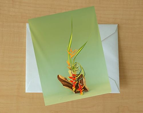 Miniatura 2 de Blank Note Cards Set, Original Art Blank Greeting Cards, Eco Friendly Notecards with Ikebana Flower Photo, Eco Friendly Recycled Paper Stationery