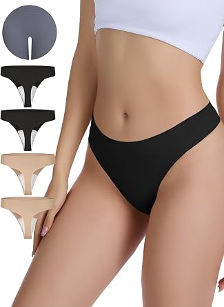 Seamless Camel Toe Thongs for Women Invisible Cameltoe Thong Panty Liners No Show Workout G-Strings Underwear