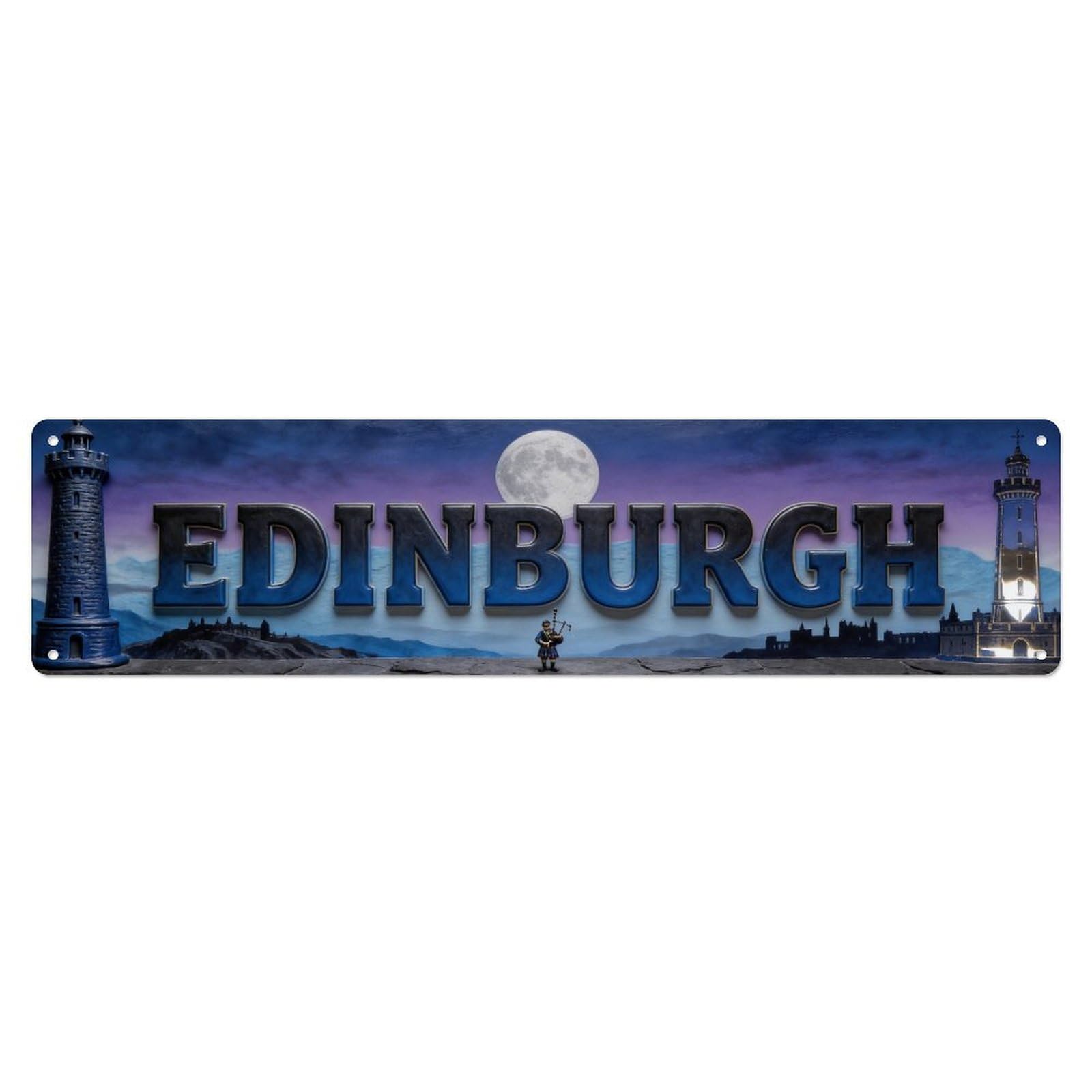 Metal Tin Sign Edinburgh Scotland Retro
