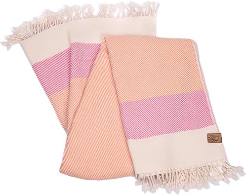 Ritzy Manta 100% Lana Merino - 60 x 80 Pulgadas - Flor de Melocotón