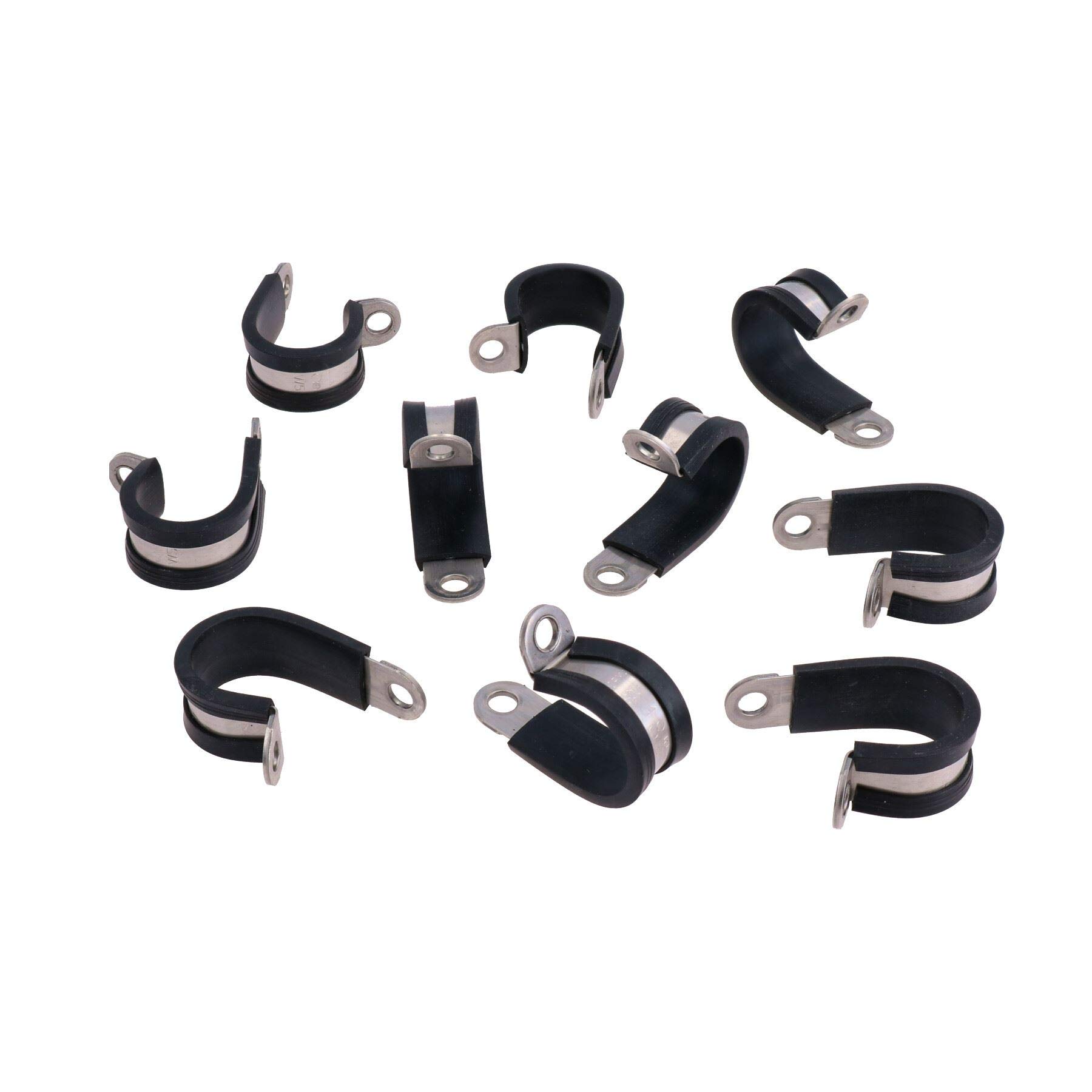 Abrazaderas P de acero inoxidable 17.5 mm antichoque con goma AB Tools