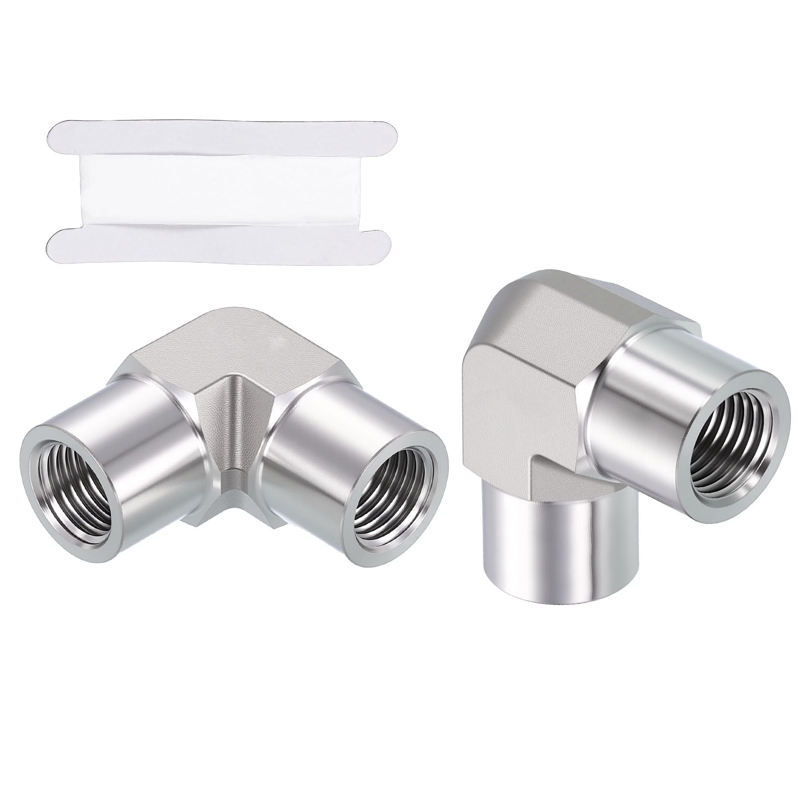 Raccord de tuyau inox 304 coude 90 résistant corrosion avec ruban